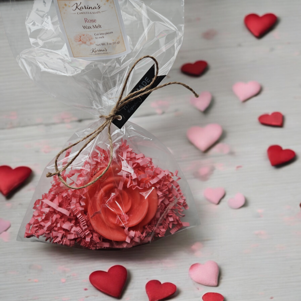 red/orange rose wax melt