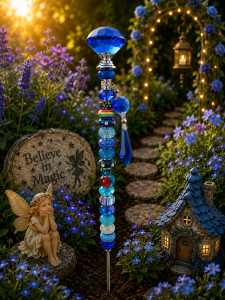 10 inch blue garden Fairy wand
