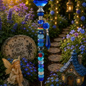10 inch blue garden Fairy wand