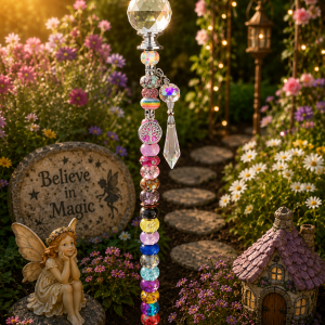 13 in. Clear Diamond Garden Fairy Wand